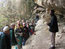 Learning about ancient rock art from young Zulu interpreters at Kamberg